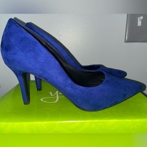 Electric Blue Suede Heels